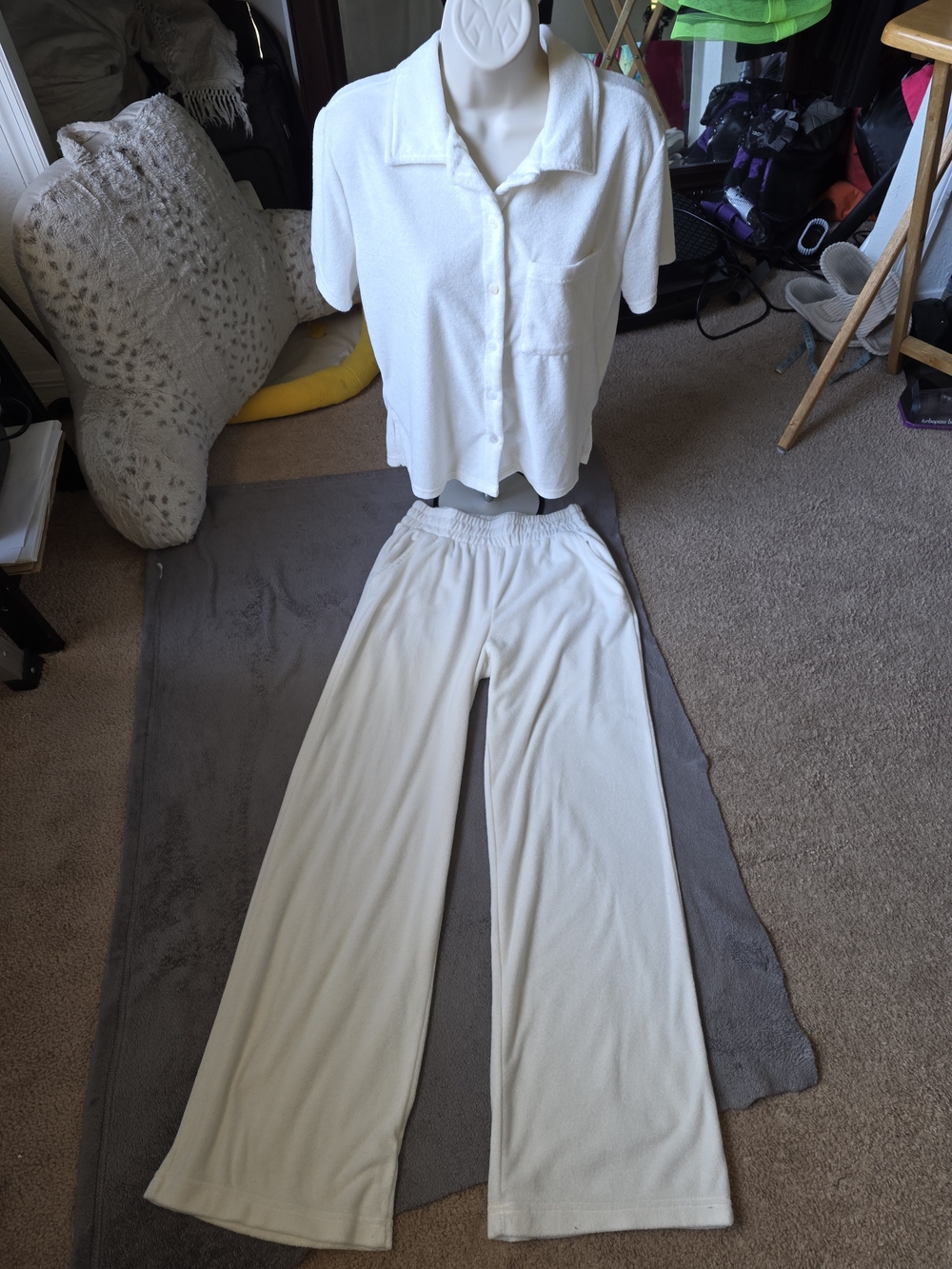 Sandy Beach White Two-Piece Pajama